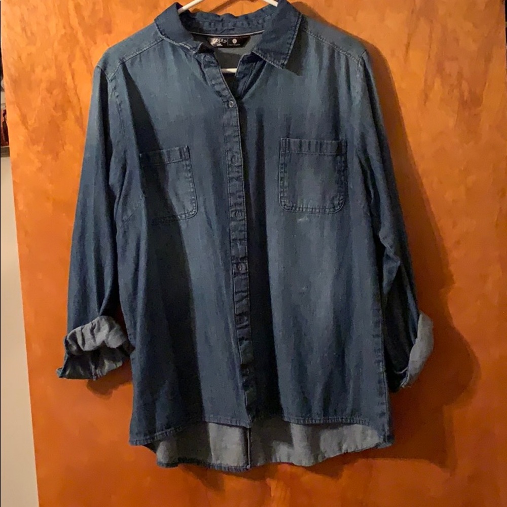 Oversized jean shirt